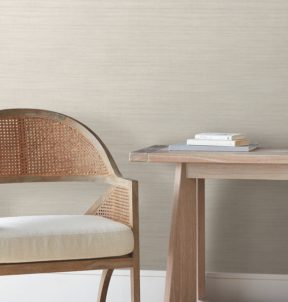 York Wallcoverings UW1100N Silk Essence Cream Faux Fabric Wa