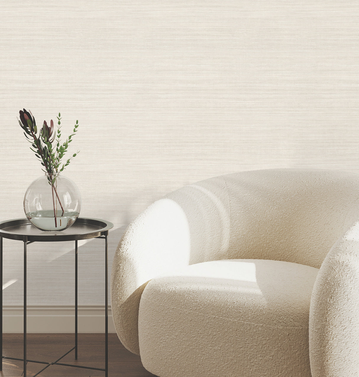 York Wallcoverings UW1100N Silk Essence Cream Faux Fabric Wa
