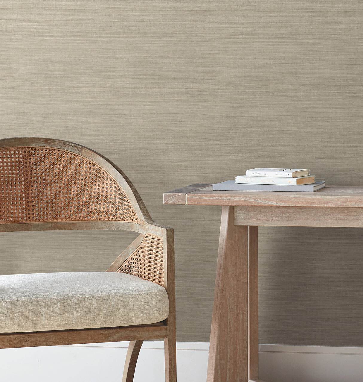 York Wallcoverings UW1101N Silk Essence Khaki Faux Fabric Wa