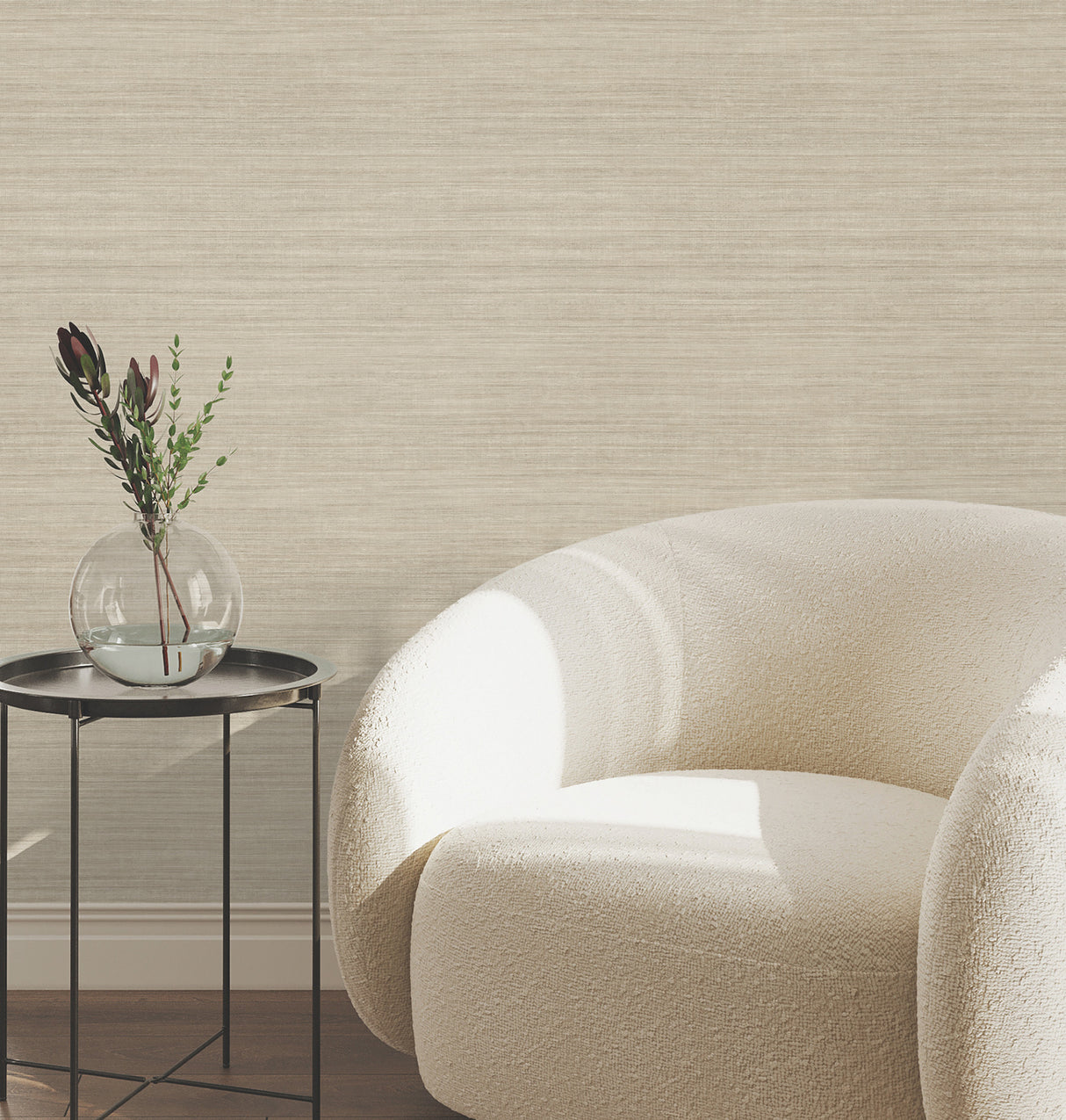 York Wallcoverings UW1101N Silk Essence Khaki Faux Fabric Wa