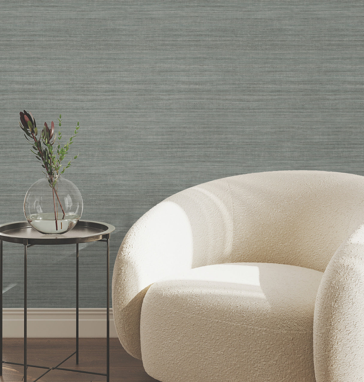 York Wallcoverings UW1103N Silk Essence Turquoise Faux Fabri