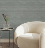 York Wallcoverings UW1103N Silk Essence Turquoise Faux Fabri