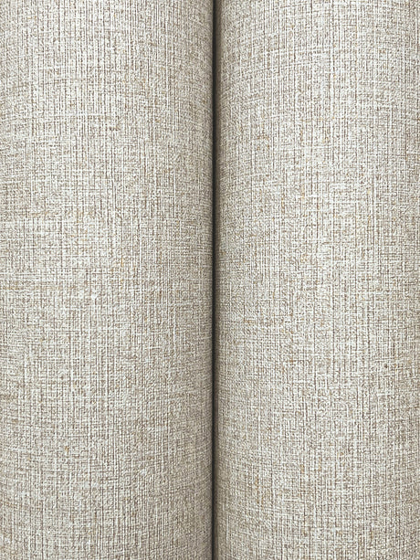 York Wallcoverings UW1124N Heathered Linen Beige Faux Fabric