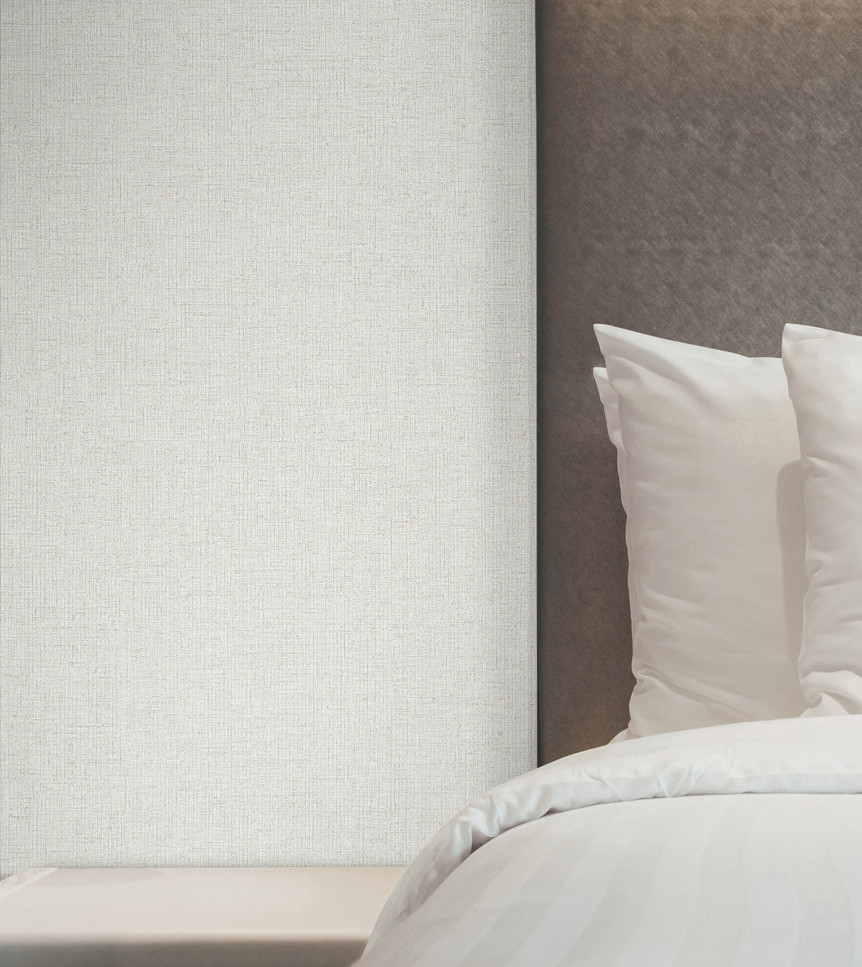 York Wallcoverings UW1125N Heathered Linen Off-White Faux Fa