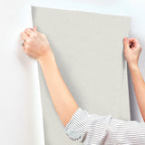 York Wallcoverings UW1125N Heathered Linen Off-White Faux Fa