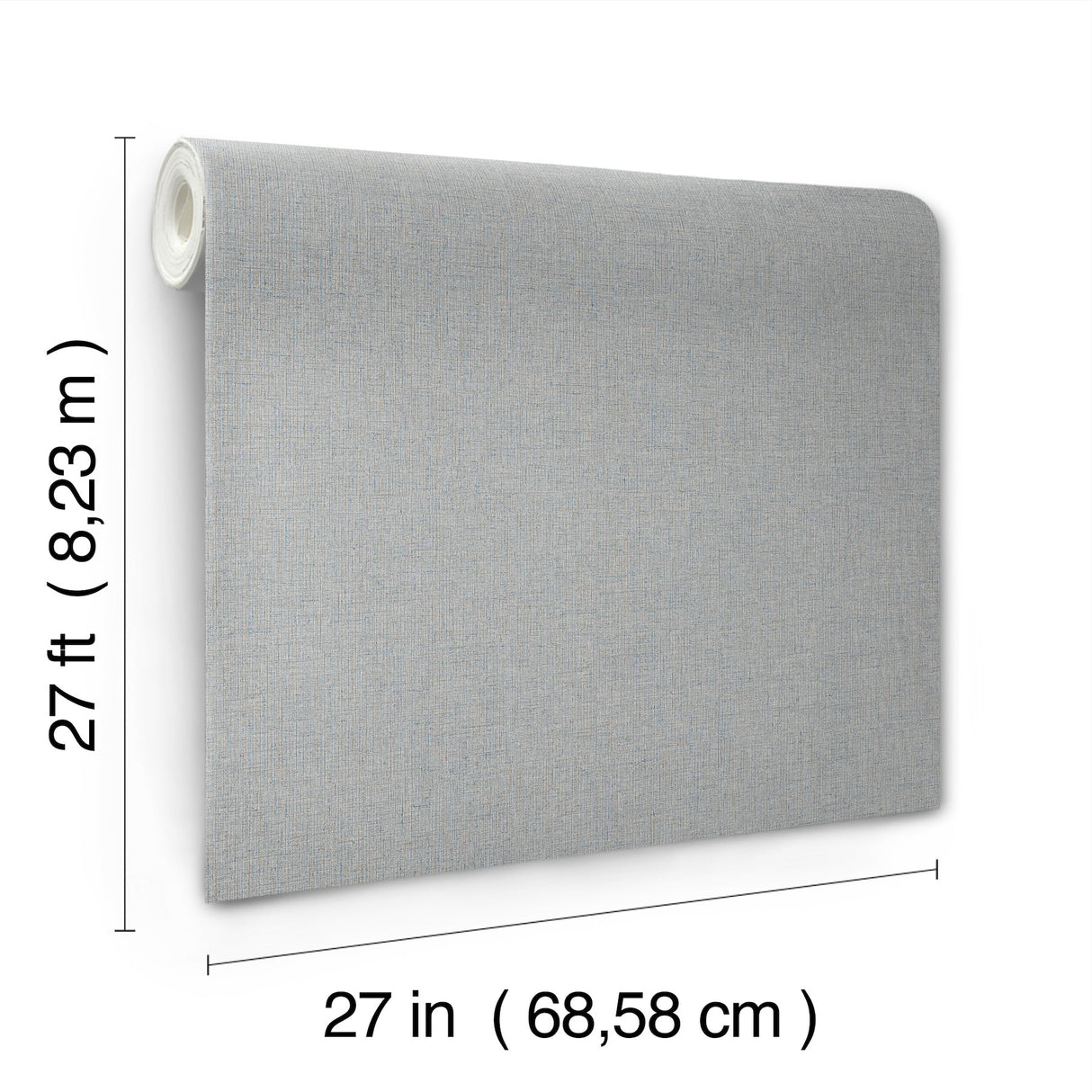 York Wallcoverings UW1126N Heathered Linen Light Blue Faux F