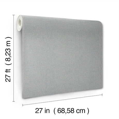 York Wallcoverings UW1126N Heathered Linen Light Blue Faux F