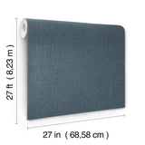 York Wallcoverings UW1127N Heathered Linen Indigo Faux Fabri