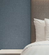 York Wallcoverings UW1127N Heathered Linen Indigo Faux Fabri