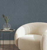 York Wallcoverings UW1127N Heathered Linen Indigo Faux Fabri