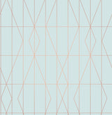 Brewster UW24785 LeVeque Light Blue Deco Diamond Geo Wallpaper