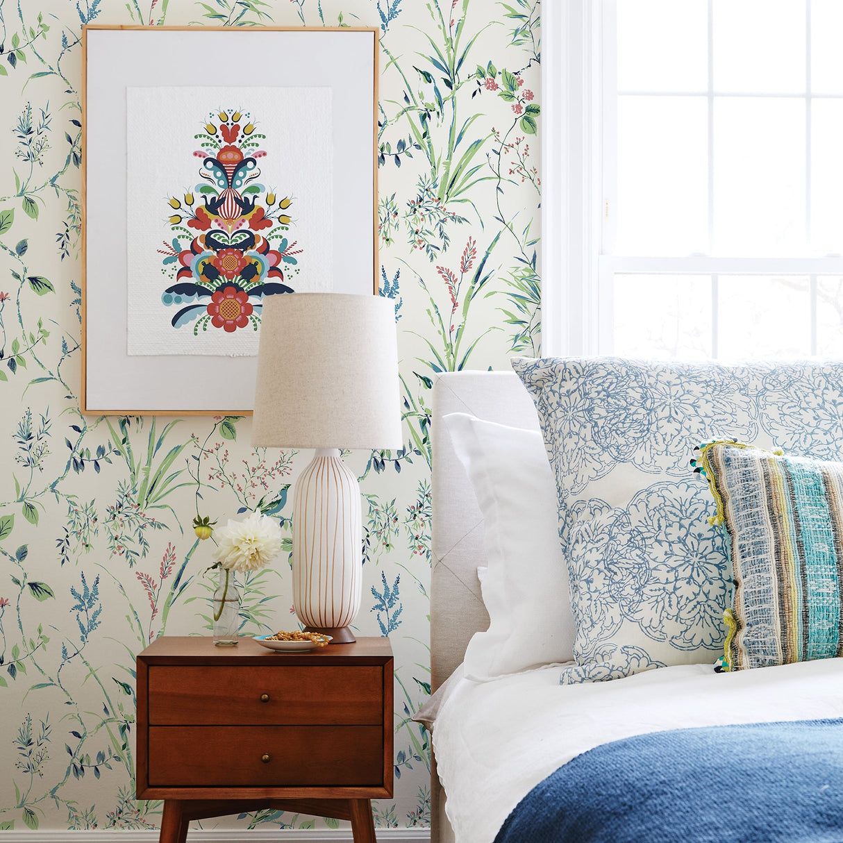 Brewster UW25887 Mariko Green Botanical Wallpaper