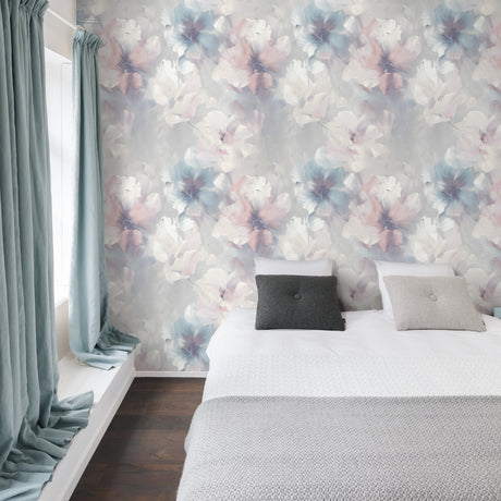 Galerie Very Classical Floral All-over Grey Wallpaper VE3002