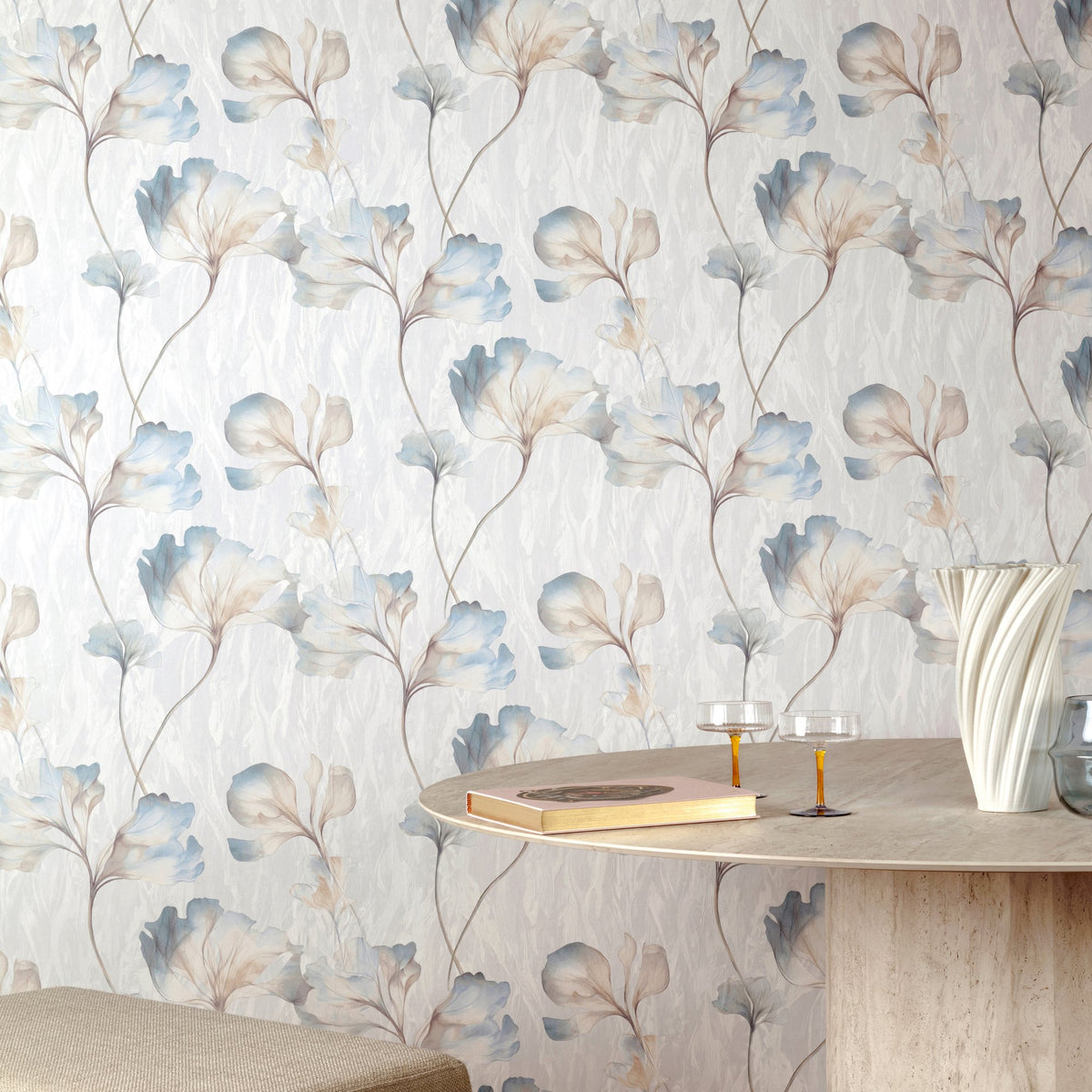 Galerie Very Classical Floral All-over Blue Wallpaper VE3307