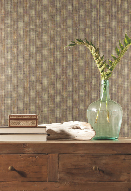 York VG4423 Woven Crosshatch Ramie Grasscloth Beige Wallpaper
