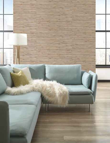 York VG4441 Wide Knotted Grass Metallic Wallpaper