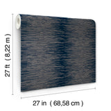 Ronald Redding VR1503 Operetta Navy Metallic Columns Wallpaper