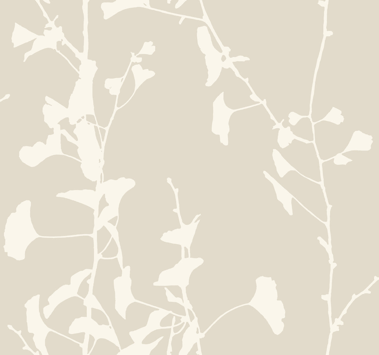 Ronald Redding VR1507 Ginkgo Silhouette Taupe Cork Wallpaper