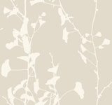 Ronald Redding VR1507 Ginkgo Silhouette Taupe Cork Wallpaper