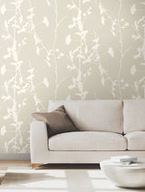 Ronald Redding VR1507 Ginkgo Silhouette Taupe Cork Wallpaper