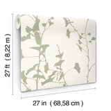 Ronald Redding VR1510 Ginkgo Silhouette Sage Cork Wallpaper