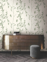 Ronald Redding VR1510 Ginkgo Silhouette Sage Cork Wallpaper