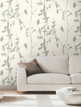 Ronald Redding VR1510 Ginkgo Silhouette Sage Cork Wallpaper