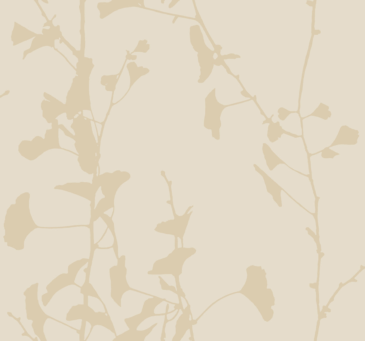 Ronald Redding VR1511 Ginkgo Silhouette Neutral Cork Wallpaper