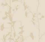 Ronald Redding VR1511 Ginkgo Silhouette Neutral Cork Wallpaper