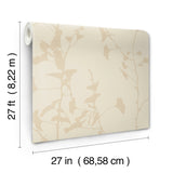 Ronald Redding VR1511 Ginkgo Silhouette Neutral Cork Wallpaper