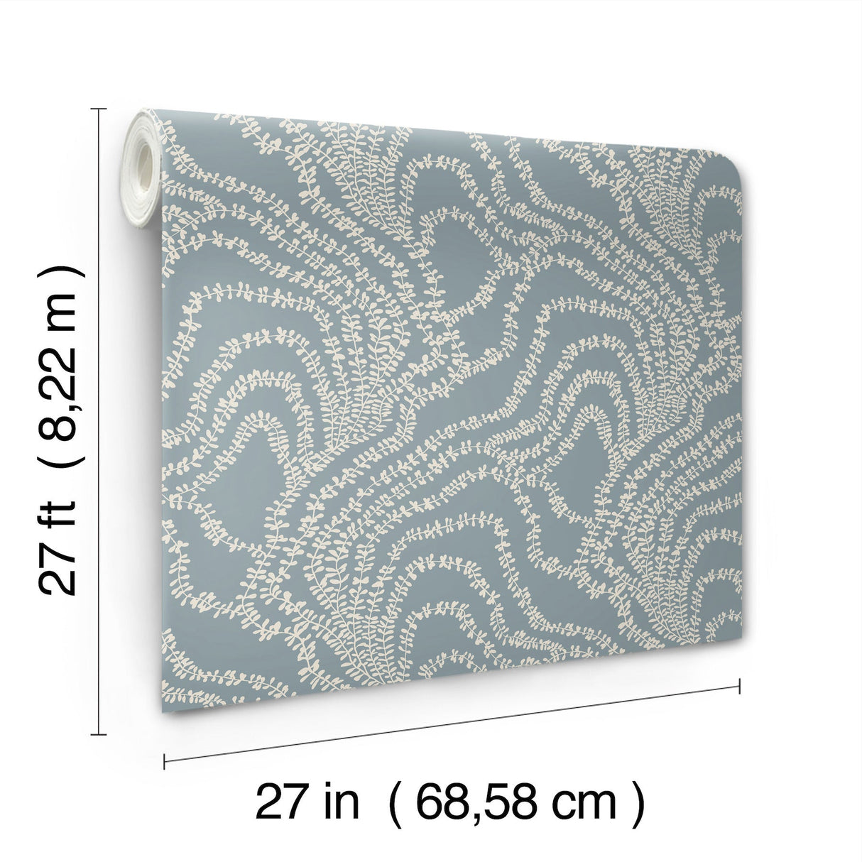 Ronald Redding VR1516 String of Pearls Denim Vine Wallpaper