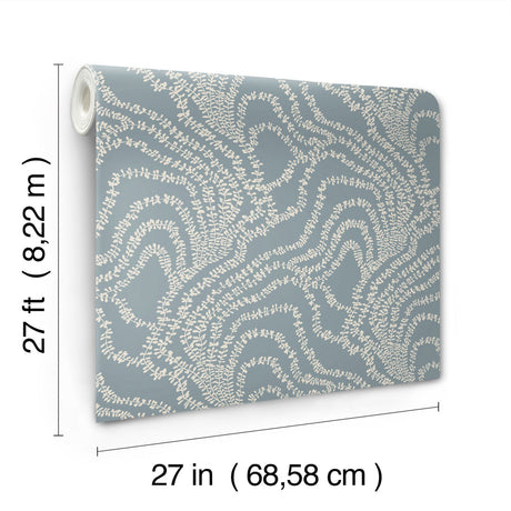 Ronald Redding VR1516 String of Pearls Denim Vine Wallpaper