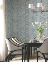 Ronald Redding VR1516 String of Pearls Denim Vine Wallpaper