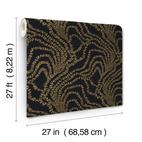 Ronald Redding VR1517 String of Pearls Gold Vine Wallpaper