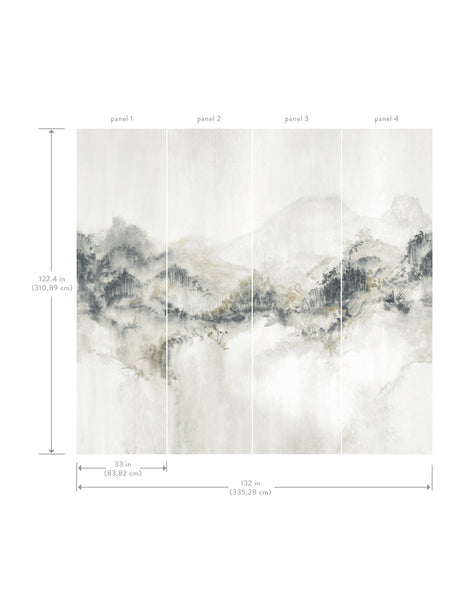 Ronald Redding VR1520M Mystic Overlook Grey Wall Mural