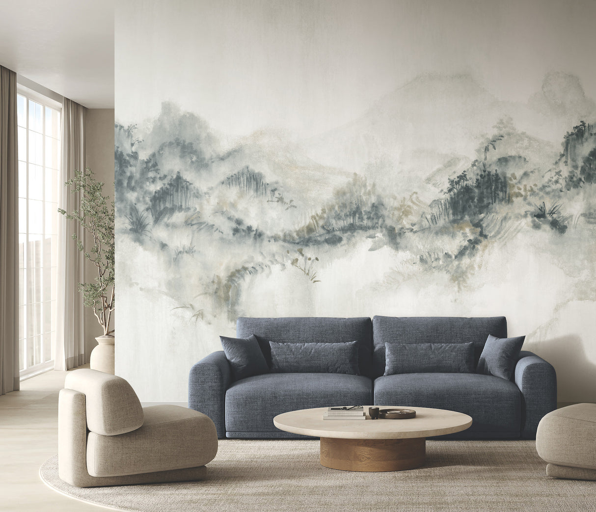 Ronald Redding VR1520M Mystic Overlook Grey Wall Mural