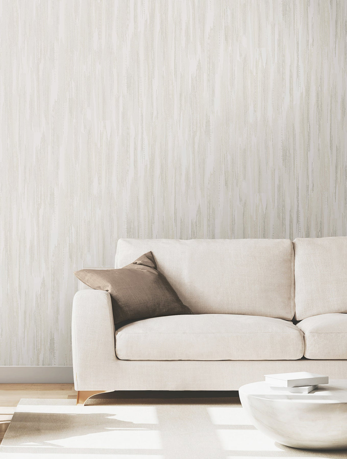 Ronald Redding VR1522 Tribeca White Texture Stripe Wallpaper
