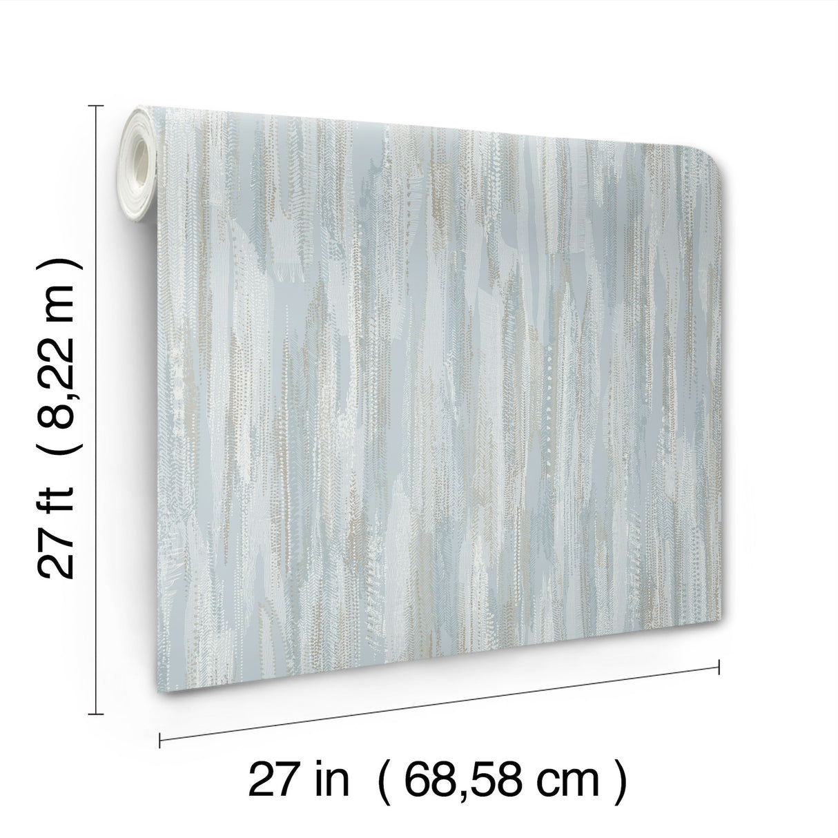 Ronald Redding VR1524 Tribeca Light Blue Texture Stripe Wallpaper