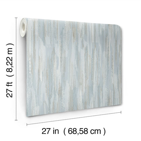Ronald Redding VR1524 Tribeca Light Blue Texture Stripe Wallpaper