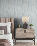 Ronald Redding VR1524 Tribeca Light Blue Texture Stripe Wallpaper