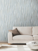Ronald Redding VR1524 Tribeca Light Blue Texture Stripe Wallpaper