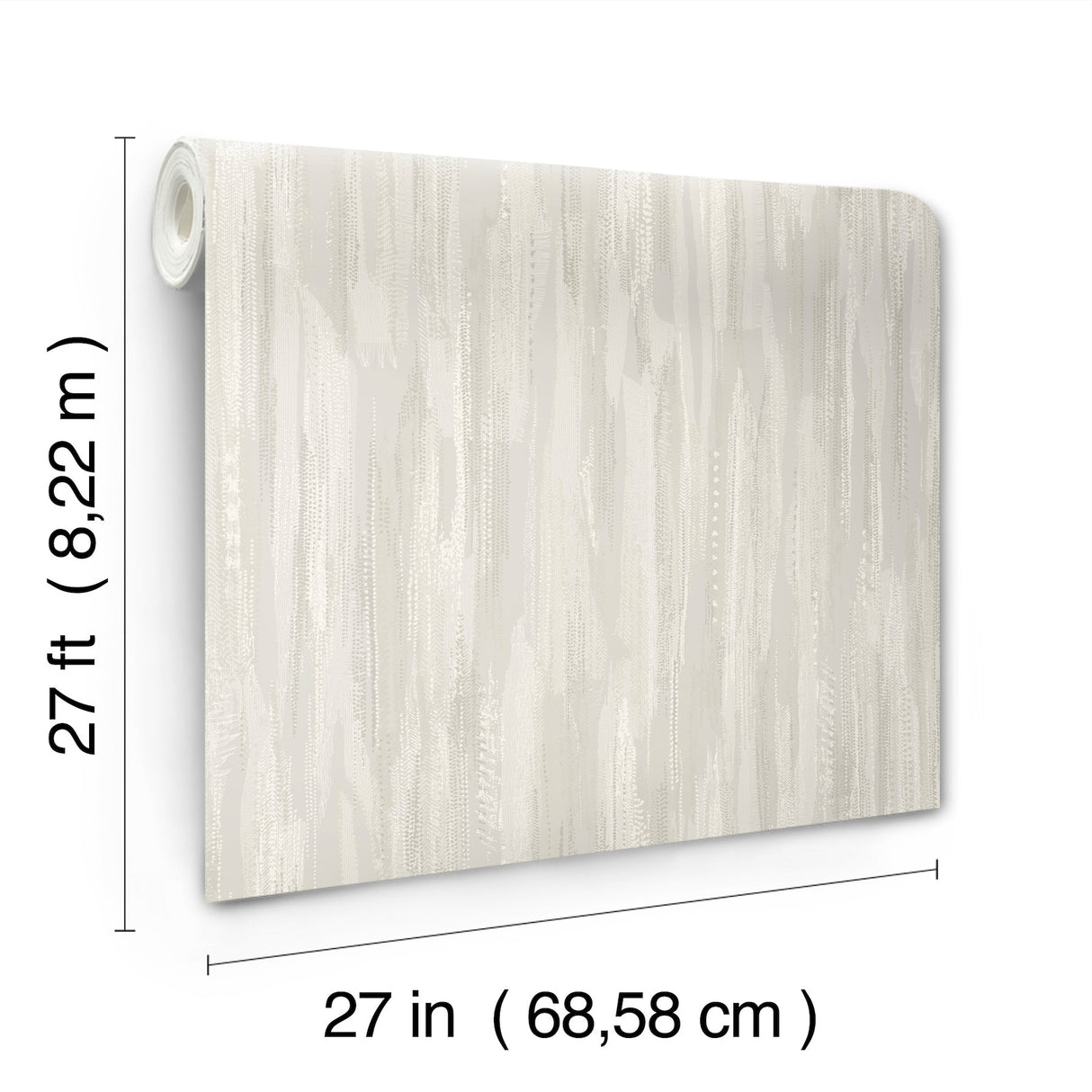 Ronald Redding VR1525 Tribeca Dove Texture Stripe Wallpaper
