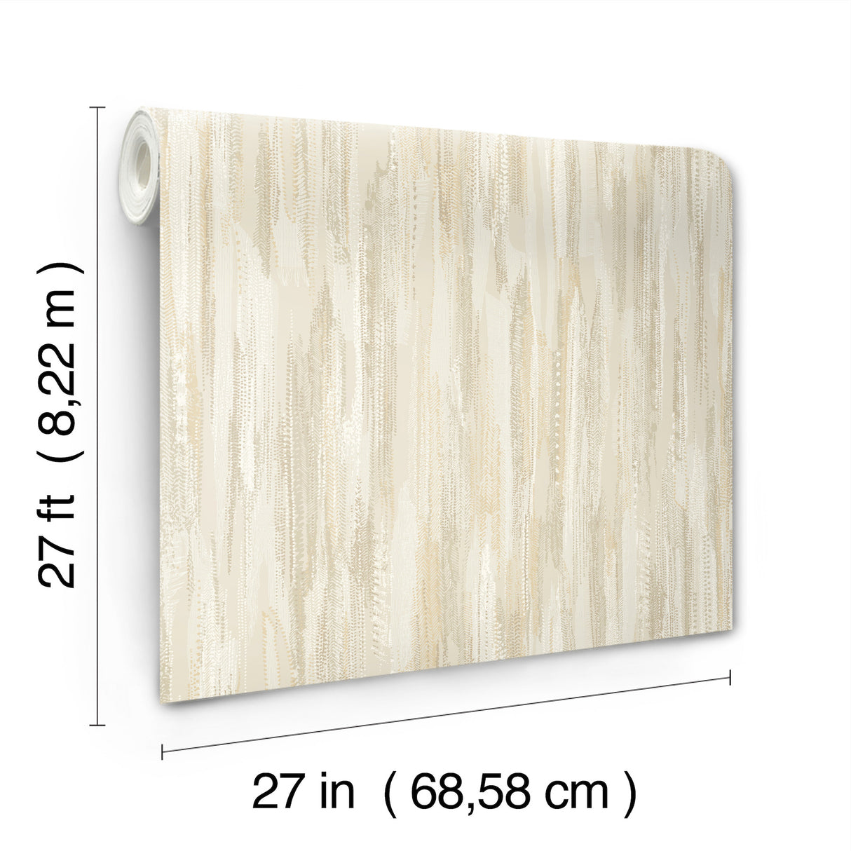 Ronald Redding VR1527 Tribeca Gold Texture Stripe Wallpaper