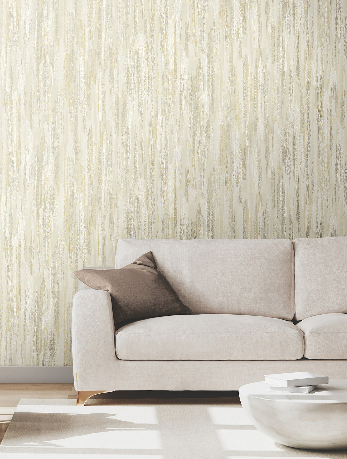 Ronald Redding VR1527 Tribeca Gold Texture Stripe Wallpaper