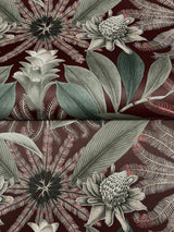 Ronald Redding VR1528 Enchanted Garden Maroon Tropical Wallpaper
