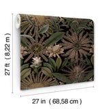 Ronald Redding VR1529 Enchanted Garden Chocolate Tropical Wallpaper