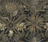 Ronald Redding VR1531 Enchanted Garden Black Tropical Wallpaper