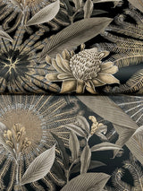 Ronald Redding VR1531 Enchanted Garden Black Tropical Wallpaper
