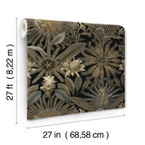 Ronald Redding VR1531 Enchanted Garden Black Tropical Wallpaper