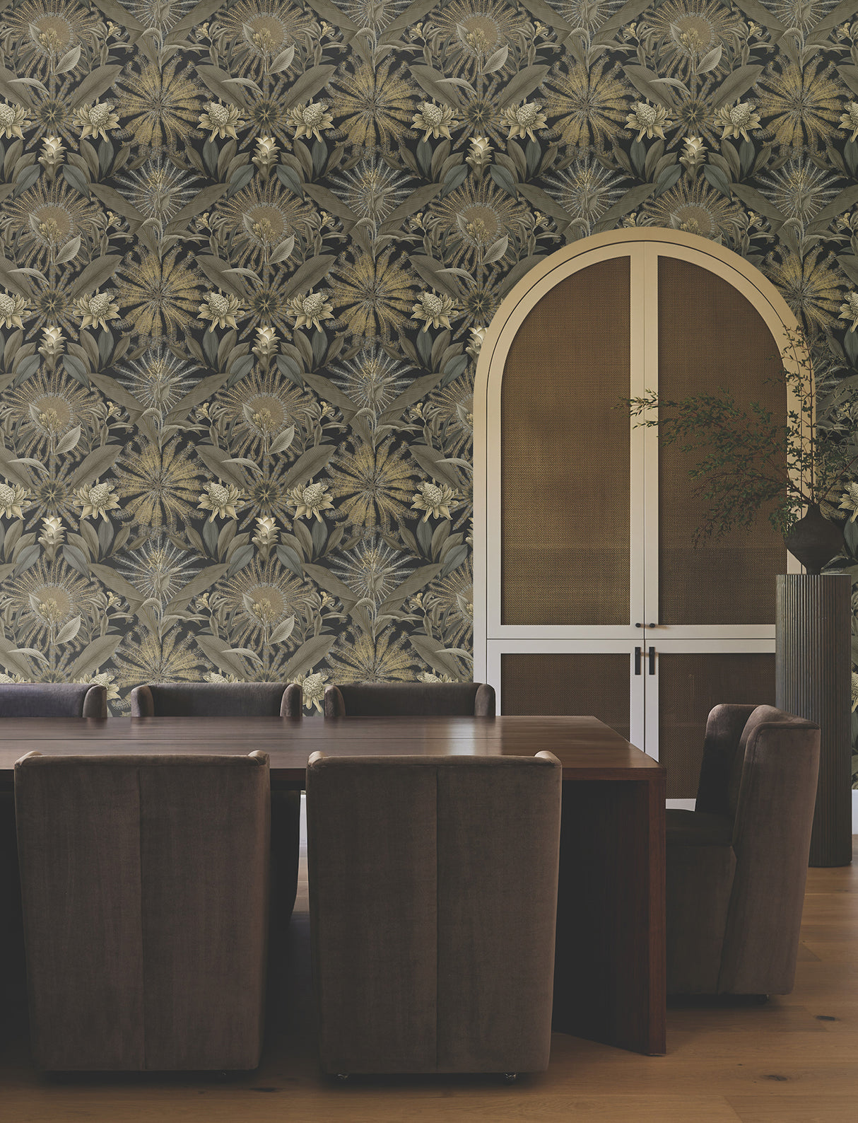 Ronald Redding VR1531 Enchanted Garden Black Tropical Wallpaper